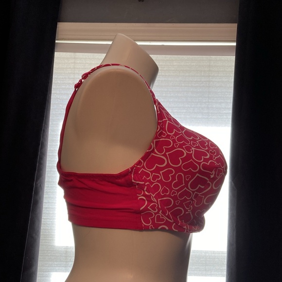 Cacique pink w/hearts padded underwire four hook closure bra size 44DD - Picture 5 of 6